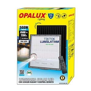 Reflector solar Opalux de 500W te ofrece 4500 lúmenes de luz fría 7200K con 396 LEDs