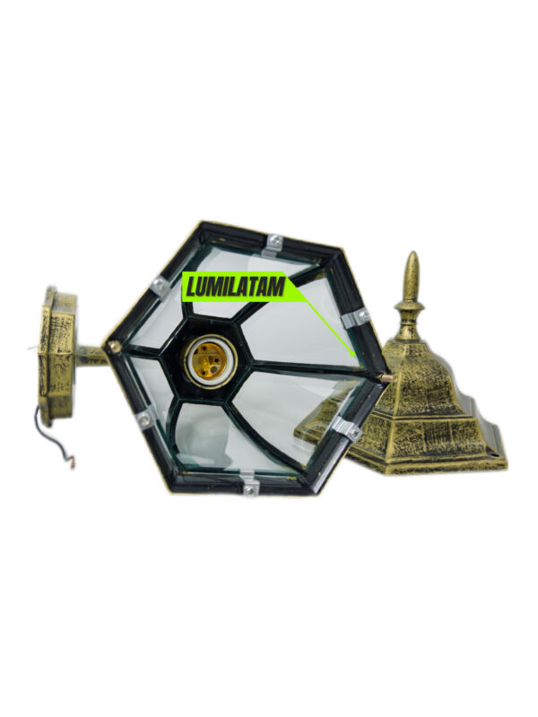 FAROLA DECORATIVA BASIC NEGRO ORO / SIN FOCO - Imagen 2