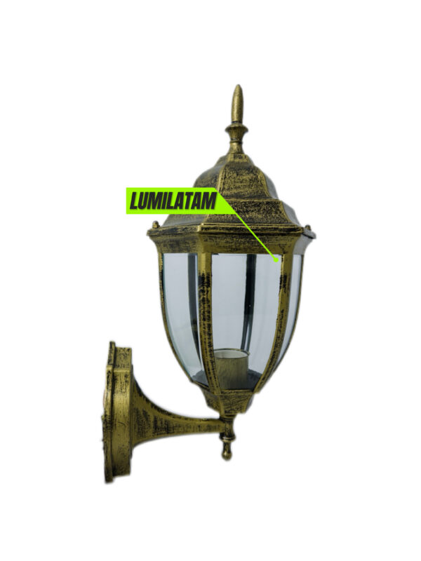 FAROLA DECORATIVA BASIC NEGRO ORO / SIN FOCO