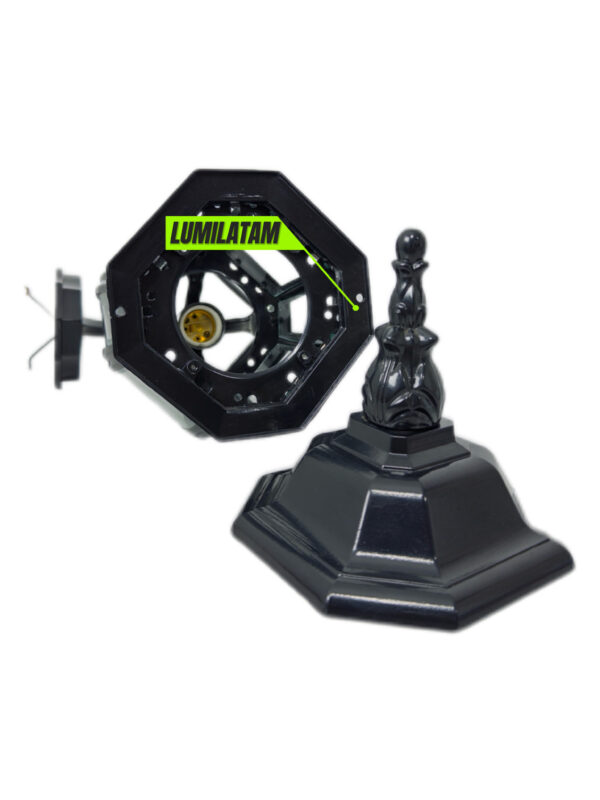 FAROLA DECORATIVA COLONIAL NEGRO / SIN FOCO - Imagen 2