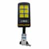 Luminaria solar LED de 6 paneles con sensor de movimiento y control remoto, ideal para iluminación exterior autónoma