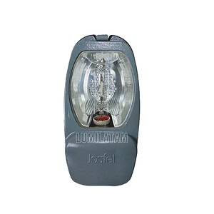 Lámpara de emergencia LED Lumilatam con doble luz y batería recargable, ideal para protección y señalización.