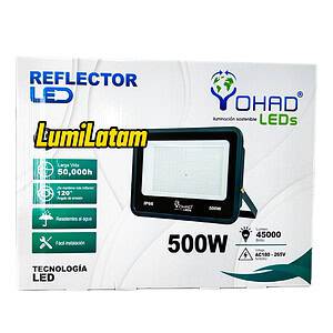 Reflector LED de 500W YOHAD! Diseñado para el trabajo pesado, este gigante de la iluminación entrega 45,000 lúmenes de brillo puro, ideal para almacenes, canchas o fachadas que necesitan máxima seguridad.