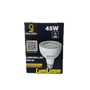 Optimiza la iluminación de tus espacios con la potencia superior de la Lámpara LED PAR 30 de 45W, diseñada para ofrecer una claridad excepcional con un impresionante flujo luminoso de 4500 lúmenes.