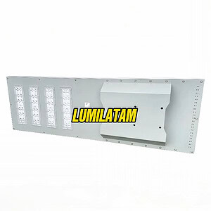 Luminaria solar profesional de 100W equipada con panel monocristalino de alta eficiencia, disponible en luz blanca para máxima visibilidad o luz cálida para ambientes decorativos, ideal para el alumbrado autónomo de parques, residencias y senderos en Perú gracias a su diseño integrado con soporte ajustable de 5.5cm que garantiza un rendimiento energético superior en exteriores.