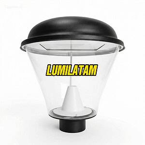 Luminaria solar LED con diseño innovador y eficiente para exteriores.