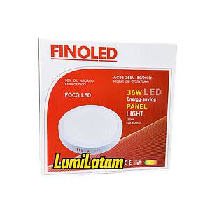 Lleva la iluminación de tus grandes espacios al siguiente nivel con el Panel LED Aluminio Finoled de 36W, la solución más robusta y eficiente de nuestra línea Súper Premiun, disponible exclusivamente en LumiLatam.com. Este panel circular de alto rendimiento destaca por su potente luz blanca de 6500K, ideal para entornos que requieren máxima visibilidad y concentración, como oficinas, talleres o áreas comerciales amplias.