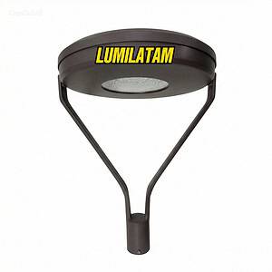 Luminaria solar de exterior con marca Lumilatam para iluminación eficiente y ecológica.