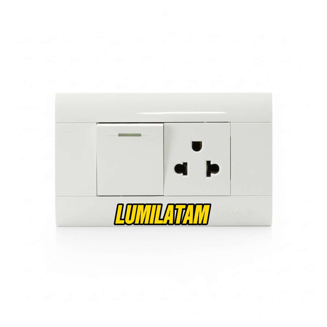 INTERRUPTOR TOMACORRIENTE UNIVERSAL CUBULL BLANCO 1 Increíble Interruptor Tomacorriente Universal Cubull Blanco funcional con toma de 15A e interruptor de 10A para interiores