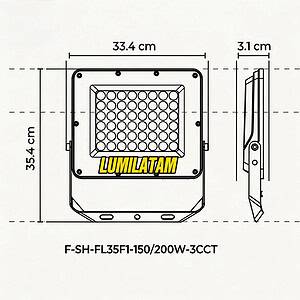 Increíble Reflector LED Skyline de 200W ajustable con 24,000 lúmenes y resistencia IK08 IP65 para exteriores industriales