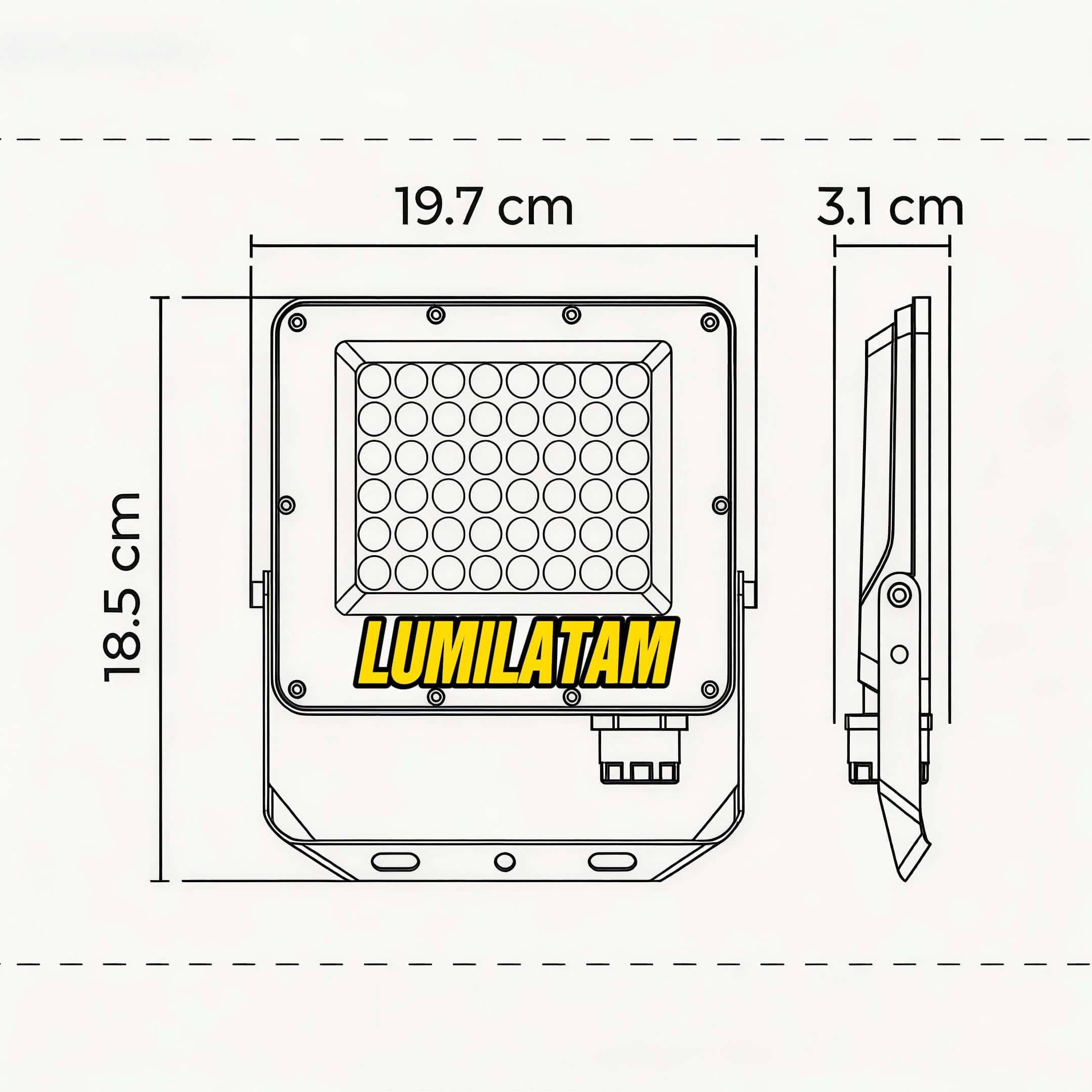 REFLECTOR LED SKYLINE 30W/50W 2 Increíble Reflector LED Skyline ajustable de 30W a 50W con tecnología CCT de 3 colores para exteriores