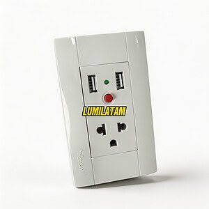 Increíble Tomacorriente Universal Doble USB Cubull con salida de 2100mA y toma de 15A para carga de dispositivos móviles y electrodomésticos
